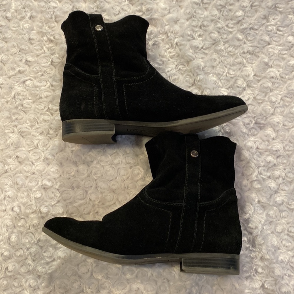 FRYE & CO suede leather black boots pull on sz 8 women’s western cowgirl classic
